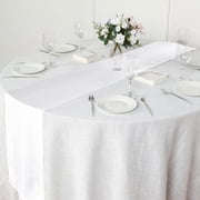 Efavormart WHITE Premium Polyester Table Top Runner For Weddings Birthday Party Banquets Decor Fit Rectangle and Round Table