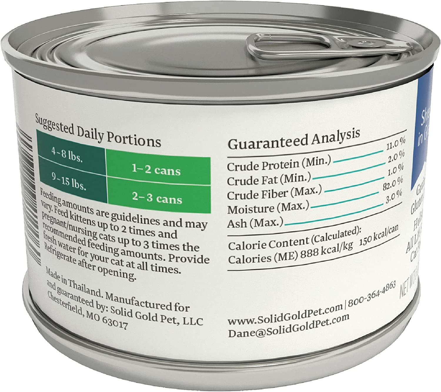 Solid Gold Shreds in Gravy with Real Tuna & Sardine for Cats - Canned Wet Cat Food - Grain & Gluten Free Shreds with Gravy - Superfood, Protein, Vitamins, Minerals & Amino Acids - 16ct/6oz Can