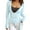 Blue, variant on Women'S Tie Wrap Top Long Sleeve Deep V Neck Crop Shirt Slim Fit Dance Bolero Fairy Yoga Workout Blouse Plus Size Tops L