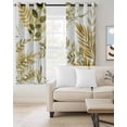 thumbnail image 2 of Brown Green Leaves Blackout Curtains 96 Inches Long, Summer Botanical Farmhouse Watercolor Leaf Thermal Insulated Black Out Curtains, Darkening Window Curtain for Bedroom Living Room 52"x96" 2 Panels, 2 of 9