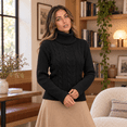 thumbnail image 4 of SOMER Sweaters for Women Casual Turtleneck Long Sleeve Loose Knit Pullover Sweater Fall Winter Clothes, 4 of 7