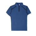thumbnail image 4 of WTOBBY Men's Golf Short Sleeve T-Shirt Lightweight and Breathable, Quarter-Zip Lapel Collar, Stylish Casual Shirt for Golf, Outdoor, and Everyday Active Wear,Navy XL, 4 of 5