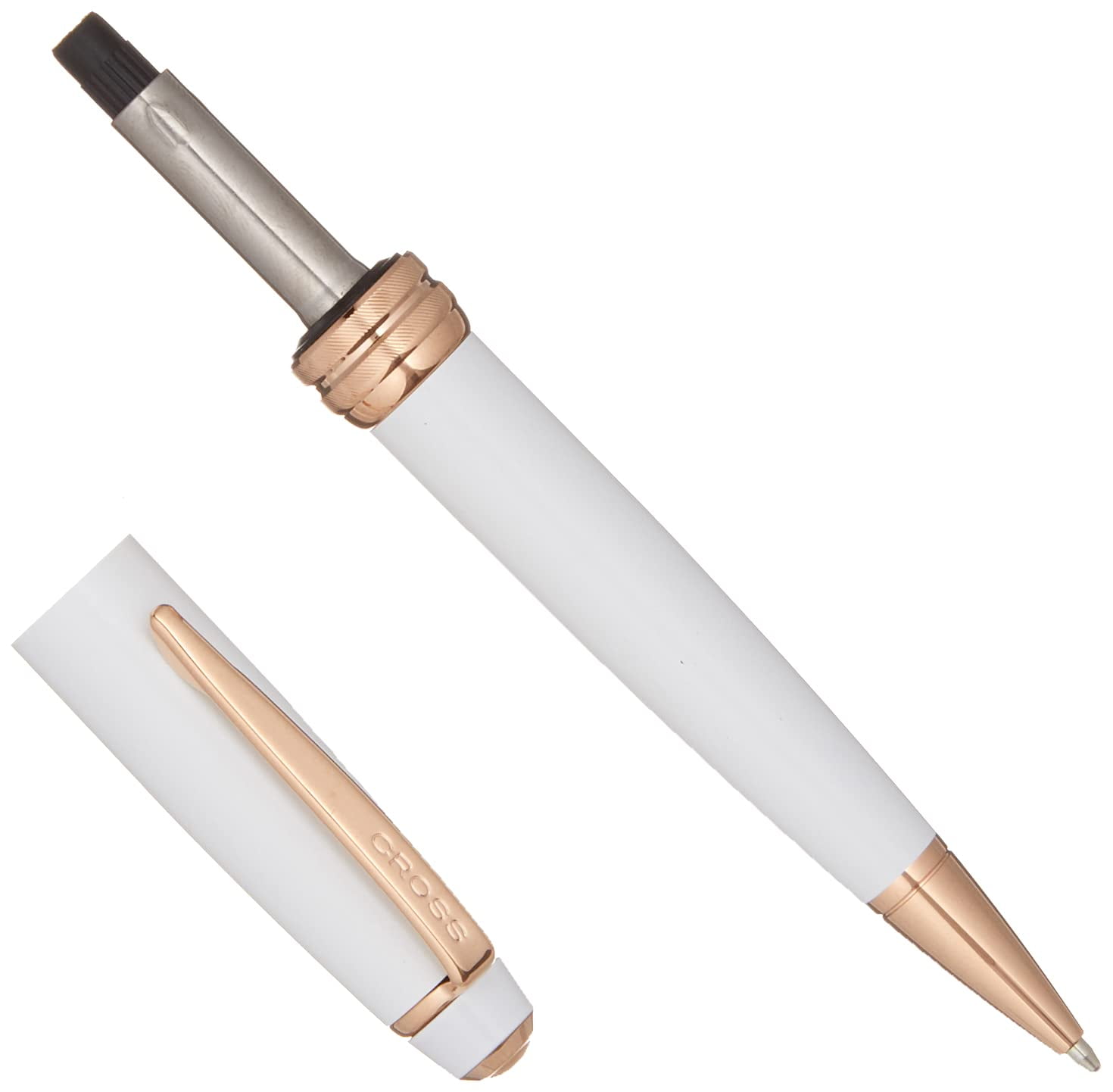 Cross Bailey™ White Lacquer with Rose Gold Appointments Ballpoint Pen