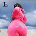 thumbnail image 2 of LMY Juicy Tracksuit Women tracksuit suit velvet zipper sweatshirt and pantsTwo Piece Jogging Set Velour Suits Met Hoodie Pants, 2 of 5