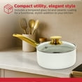 thumbnail image 6 of Holstein Housewares 2.5 Qt Nonstick Ceramic Saucepan with Gold Stainless Steel Handle, White and Gold, 6 of 9
