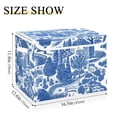 thumbnail image 5 of Yayeee Collapsible Cube Storage Bin with Lid Fabric Closet Decorative Basket with Handles, Blue Garden Pattern, 5 of 7