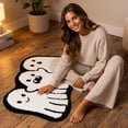 thumbnail image 6 of Halloween Ghost Shaped Bath Mat, Super Absorbent Bathroom Rug, Non-slip Quick-drying Shower Floor Pad, Soft Comfortable Foot Mat, Spooky Festival Home Bathroom Decor Carpet (19.69*31.50in), 6 of 6