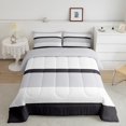 thumbnail image 2 of Erosebridal White Stripes Comforter Sets Queen Size,Geometric Lines Bedding Queen Comforter Set,Geometric Theme Bedding Sets Queen with Comforter,Ultra Soft Abstract Room Decor,Reversible,3 Pieces, 2 of 8