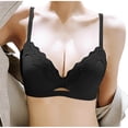 thumbnail image 5 of Ohufall Womens Wirefree Bras Solid Color Lace Trim Deep V Bra Fine Strap Fashion Everyday Underwear, 5 of 5