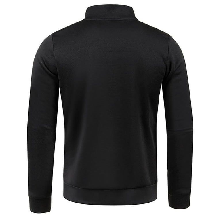 JWZUY Men's Quarter Zip Pullover Sweater Casual Slim Fit Striped Polo  Sweaters Black XXXXL