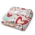 thumbnail image 2 of DouZhe Ultra-Soft Micro Fleece Lightweight Flannel Bed Blanket, Multicolored Hearts Pink Print Cozy Warm Throw Blankets, 60"x50", 2 of 7