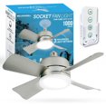 thumbnail image 1 of Bell + Howell Socket Fan Light Silver 2-in-1 LED Bulb 1000 Lumens with Remote Control 3 Speeds 3 Light Settings E26 Base, 1 of 8