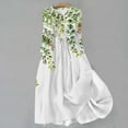 thumbnail image 1 of Qiopertar Robe Décontractée pour Femmes, Élégante, Imprimée, à Lacets, Boutonnée, Manches 3/4, Col Rabattu, en Solde à Moins de 5$, Offres d'Accès Anticipé, 1 of 5