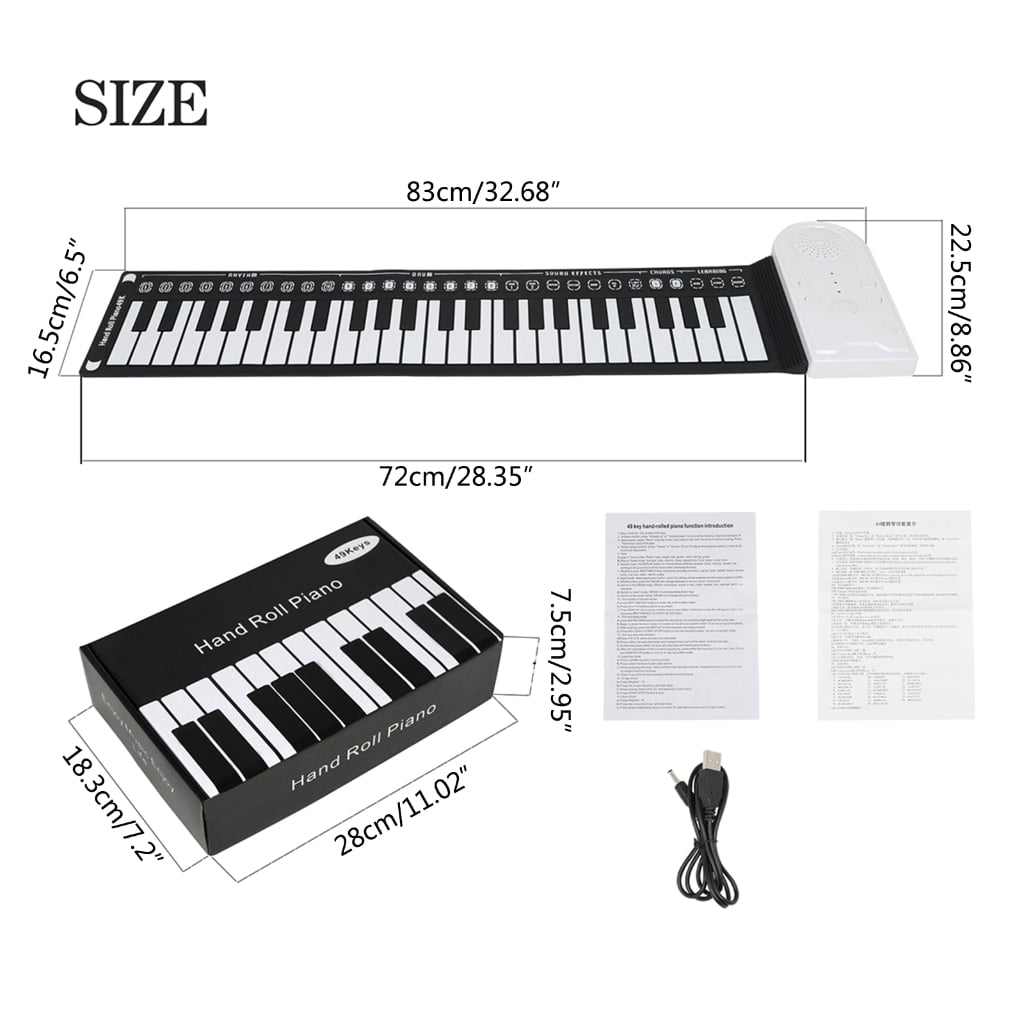 Portable 49 Piano Musical Instrument Foldable Portable Electronic Piano Keyboard for Beginners