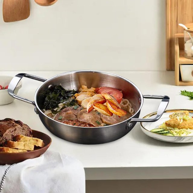 Sartén secas olla de , utensilios de cocina de calentamiento rápido olla de fideos instantáneos para el hogar, olla de ramen para 28cm perfecl ollas coreanas de ramen