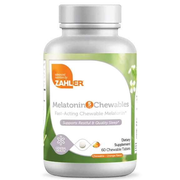 Melatonin Chewables, Kosher, Orange Flavor, 60 Chewable Tablets…