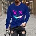 thumbnail image 2 of Haut Imprimé à la Mode pour Hommes avec Col Rond à Manches Longues et Visage Souriant Haut/chemise Impriméx, 2 of 4