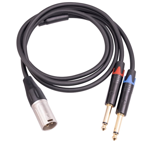 XLR Male to 2x 1/4 6.35mm Audio Cable Gold-plated-Plug XLR to TRS Cable PVC Line