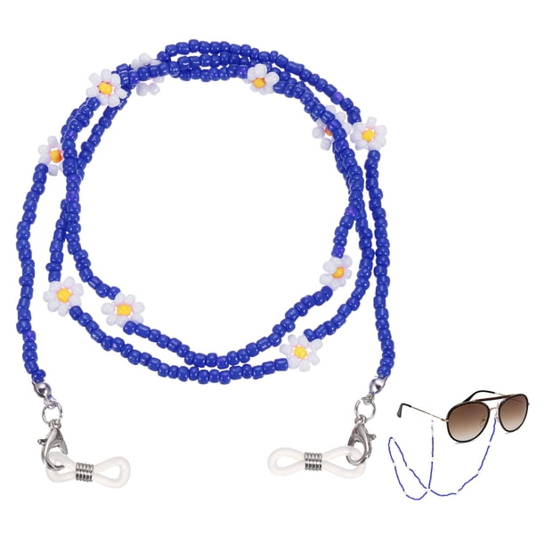 Cadenas de gafas de flores Uxcell para mujeres, cadenas ajustables para sujetar gafas de sol, cadenas para gafas, azul