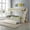 Cream, variant on ASINMAK Twin over Full Bunk Beds and 2 Storage Drawers, Solid Wood Bed Bunk Frames with Ladder - Cream