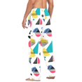 thumbnail image 3 of FORMRS Mens Pajama Pants with Pockets Sleepwear Lounge Bottoms Sizes S-2XL, Black Retro Pattern, 3 of 7