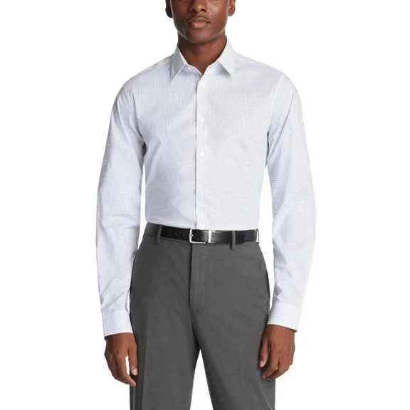 Calvin Klein Steel, Men's Regular Fit Dress Shirt, Blue, 16 / 32-33US