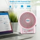 thumbnail image 2 of efluky Mini ventilador de escritorio de 3 velocidades, funciona con pilas recargables con luz LED, ventilador USB portátil silencioso para el hogar, oficina, viajes, camping, exterior, interior, 4,9 p, 2 of 5