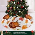 thumbnail image 6 of FMSHPON Thanksgiving Turkey Hats Fall Maple Leaves Xmas Christmas Tree Skirt Stand Mat for Holiday Party Decoration Indoor Outdoor 48 inches, 6 of 6