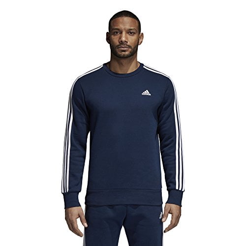 adidas men's athletics essential 3 stripe crew sweatshirt