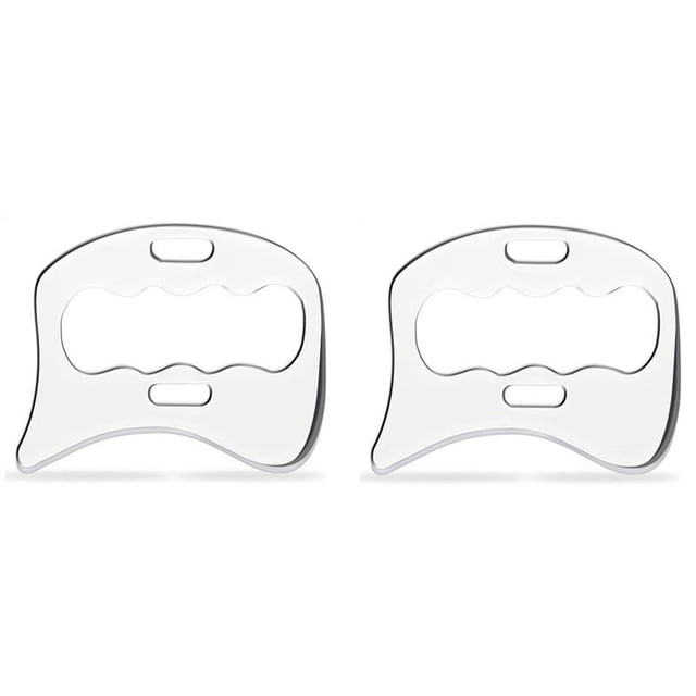 2X Herramientas de Masaje Guasha de Acero Inoxidable, Herramienta Raspado Iastm para Tejido Suave Herramienta de Masaje de Raspado, Utilizada para la Espalda,Las Piernas,Los
