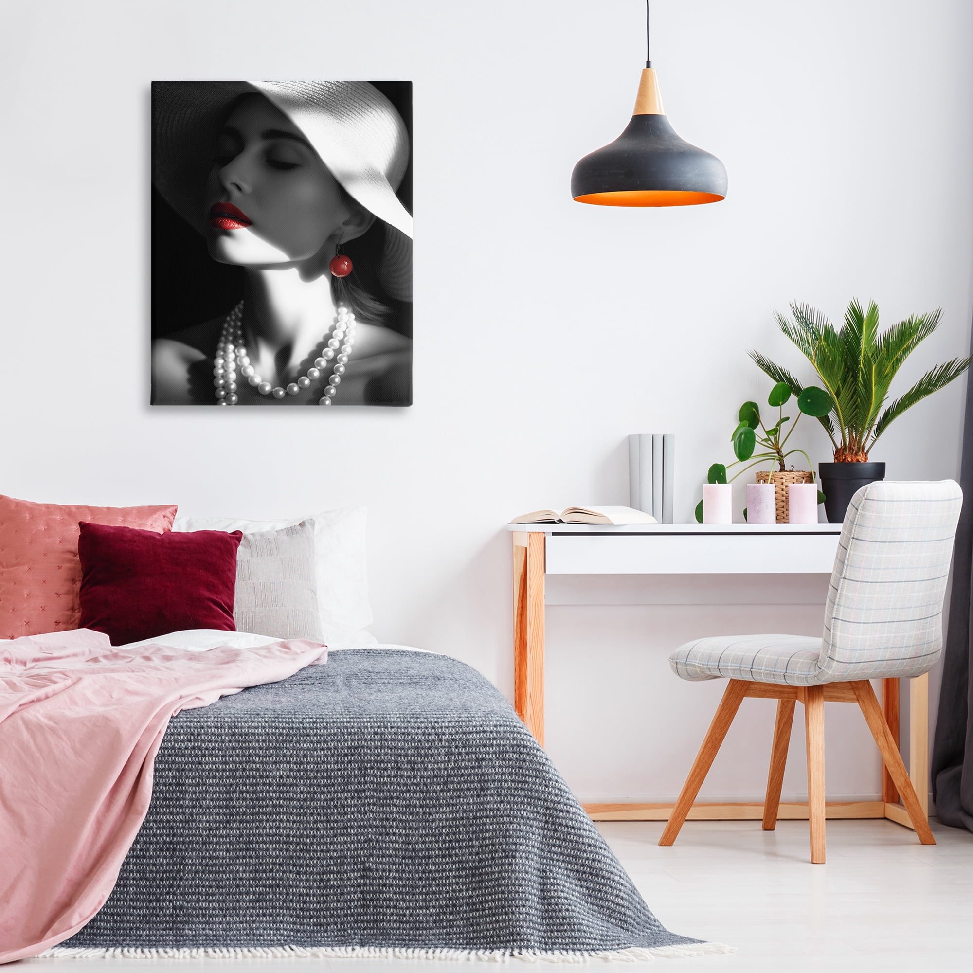 Stupell Industries Red Lipstick Fashionista Novelty Painting Gallery Wrapped Canvas Art Print Wall Art, 30 x 40
