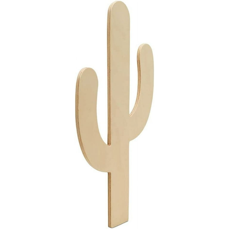 Unfinished Wooden Cactus Cutout, 12, Pack of 1 Wooden Shapes for Crafts  and Summer Decor and Crafting, by Woodpeckers