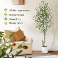 thumbnail image 3 of Qinaqin cm de Profundidadouble the Elegance 5FT (2PCS) Alto Fau x Oliva Trees con Blanco Planters & Verde Fake Moss Enhance Your para Hogar Oficina Living Sala Dormitorio Stairs &, 3 of 5