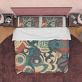 thumbnail image 1 of Abstract Retro Bedding Set, 70s Nostalgia Duvet Cover, Green Quilt Cover,, 1 of 6