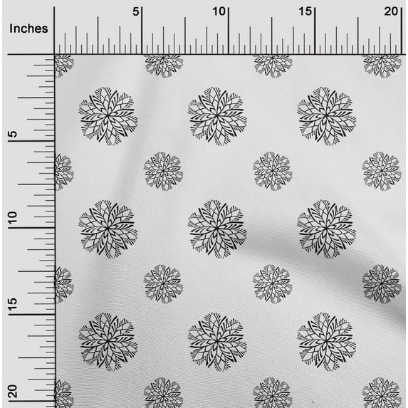 oneOone Cotton Poplin Fabric Floral Block Print Fabric By The Yard 56 Inch Wide