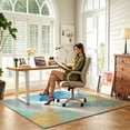 thumbnail image 4 of Mid-Century Modern Abstract Area Rug, Colorful Washable Low-Pile Decorative Carpet for Entryway Home Office,5'x8',Blue, 4 of 7