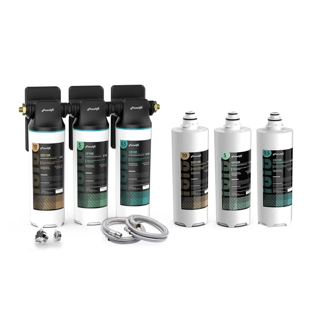 TW10 Under Sink Water Filter System, with SED10R-HF and CP10R-HF and CB10R-HF Replace Filters Include