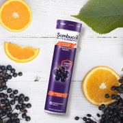 Sambucol Black Elderberry Immune Support Effervescent Tablets, Vitamin C and Zinc, 15 Count