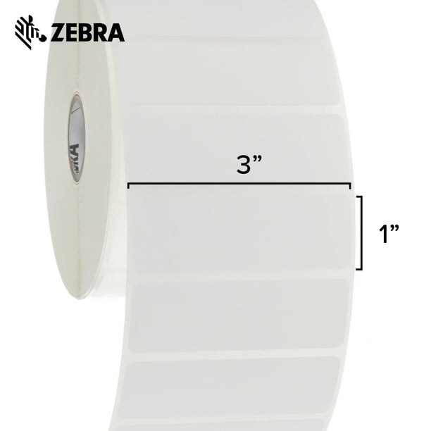 Zebra 3 x 1 in Thermal Transfer Polypropylene labels PolyPro 3000T