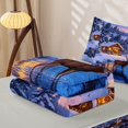 thumbnail image 5 of Manfei Kawaii Xmas Moose Zipper Queen Comforter Set with Fitted Sheet and 2 Pillowcases, Winter Lodge Cabin Zipper Bedding Set, Light Blue, Gray Reversible, 4-Piece, 5 of 7