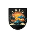 thumbnail image 6 of ZIATUBLES 1970 Vintage Sunset Dolphin Washable Stretch Fabric Toilet Bowl Lid Cover with Elastic Edges Fits Round Oval Elongated Lids Bathroom Decor Accessories, 6 of 6