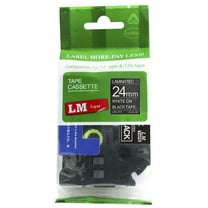 1/Pack LM Tapes - Premium 1" White Print on Black Label (24mm 0.94 Laminated) Compatible with TZe-355 P-touch Tape and comes with a great Tape Color/Size Guide for easy reordering.