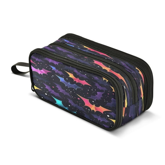 ALAZA Magic Bat Pencil Case Bag 3 Compartment Pen Pouch Large Storage Holder Box Organizer