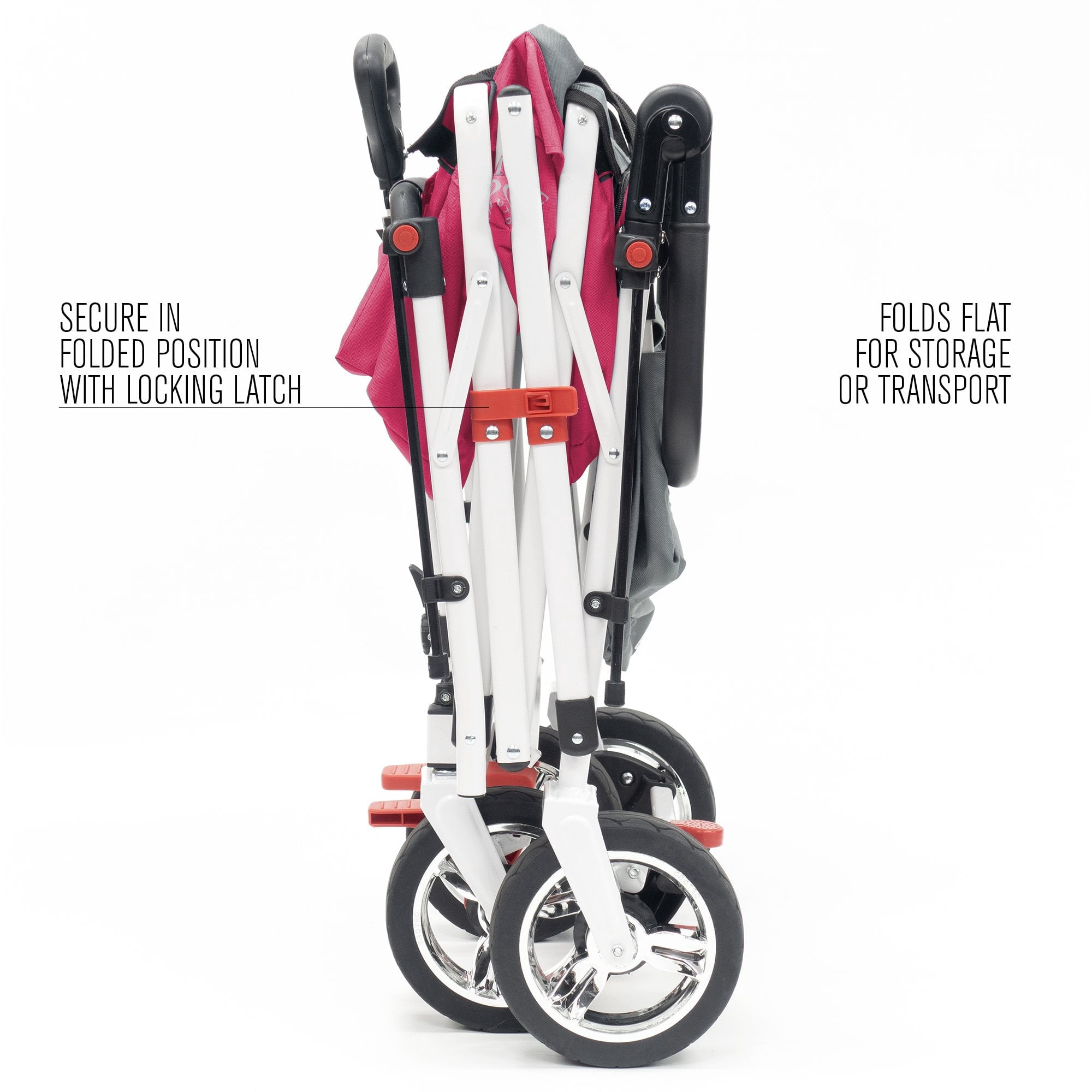 CREATIVE OUTDOOR Push-Pull Collapsible Folding Wagon Stroller Cart w/ Removable Cooler, Canopy & adjustable Handle, Pink