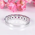 thumbnail image 3 of Hitanshu Jewels Round Cut Purple Cubic Zirconia Women's Eternity Band Ring 14K White Gold Plated, 3 of 5