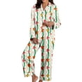 thumbnail image 2 of Christmas Pjs for Women Holiday Cute Print Long Sleeve Button down Sleepwear Nightwear Fall Pajamas Women Women's Sleepwear, 2 of 5