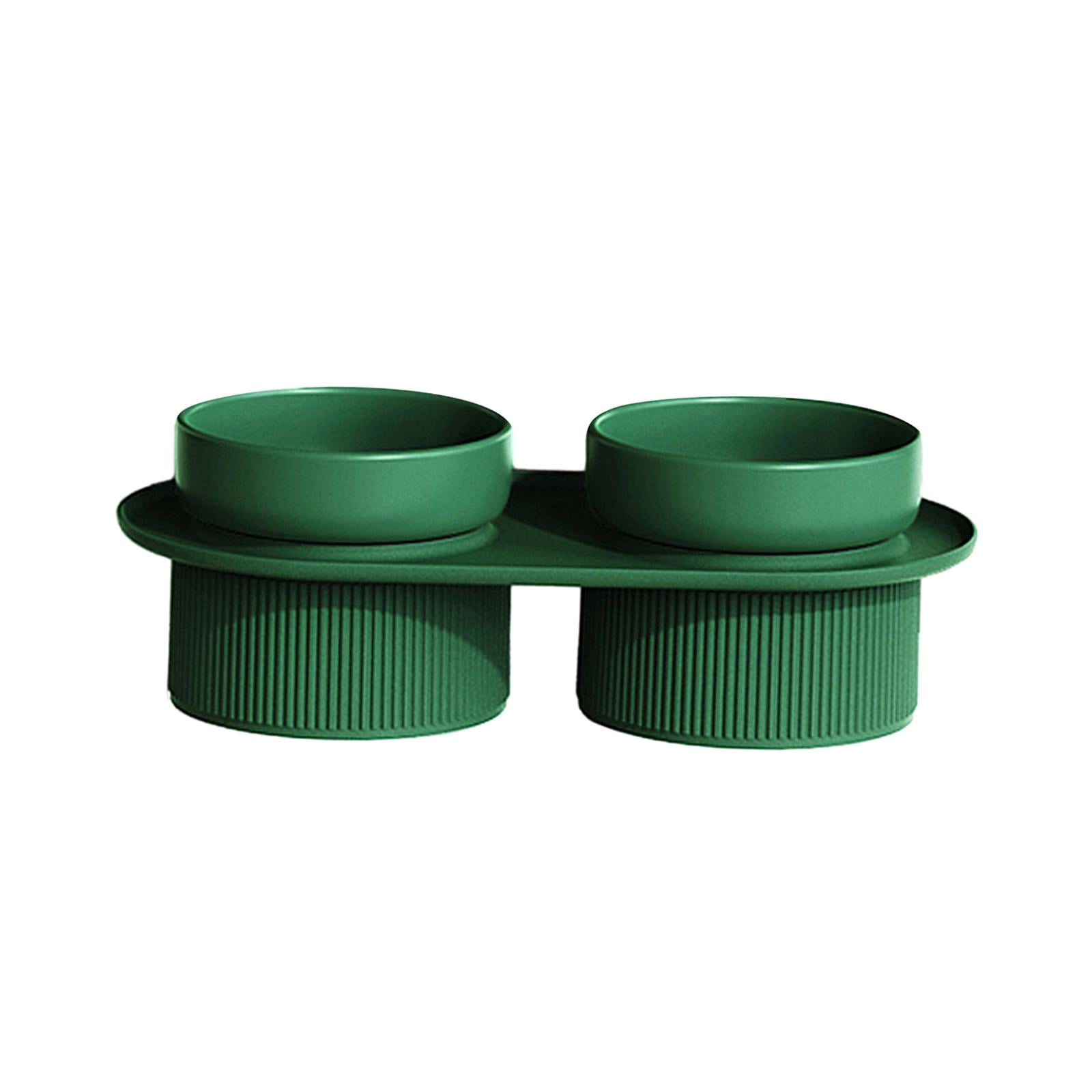 FITYLE Double Ceramic Cat Feeding Bowls Cat Bowls Puppy Bowls Ceramic Tall Cat Dishes Water Food Bowl for Medium Dog Indoor Cats