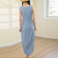 thumbnail image 5 of HomeGardon Nightgowns for Women,Women's Sleepwear,Women's Round Neck Solid Color with Chest Cushion Loose and Comfortable Plus Size Home Skirt,M-XXL, 5 of 7
