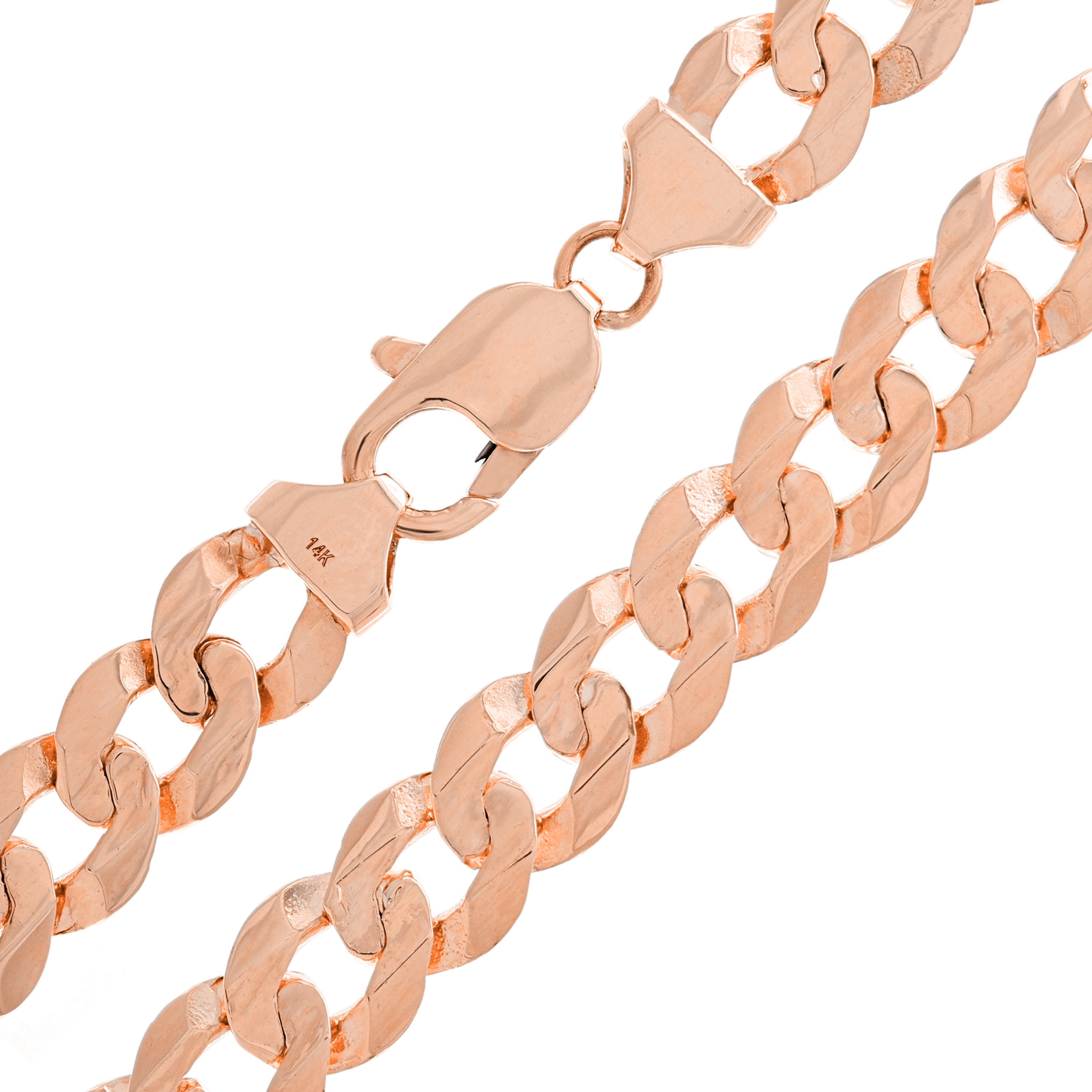 14k Rose Gold Solid Curb Cuban Link Chain Necklace 21" 9mm 44.5 grams