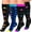 Blue Purple, variant on 3 Pairs Medical Sport Plus Size Compression Socks - 20-30mmhg Graduated Knee-High Support for Men & Women, Ideal for Soccer, Running, and Nurses